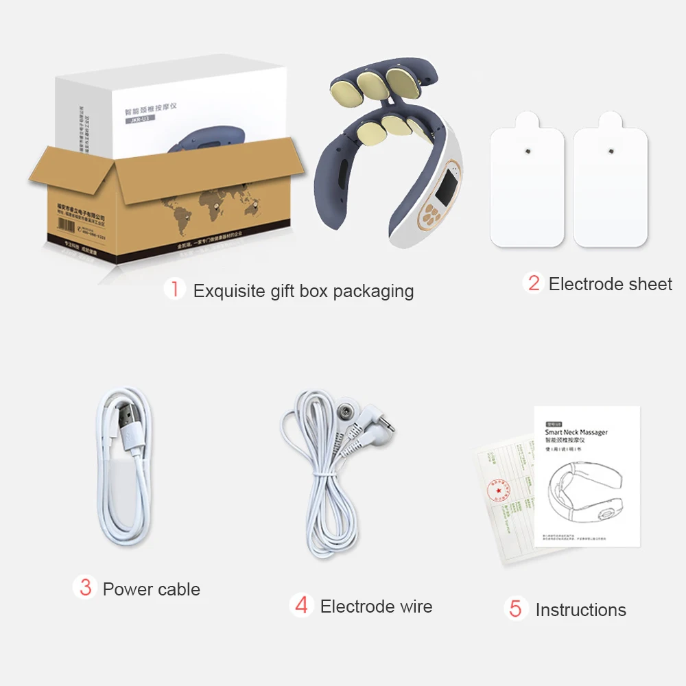 

Effective Relieve Neck Massager Cervical Massager EMS Massager Treatment Therapy Instrument 15 Gears 4 Massage Modes 6 Heads