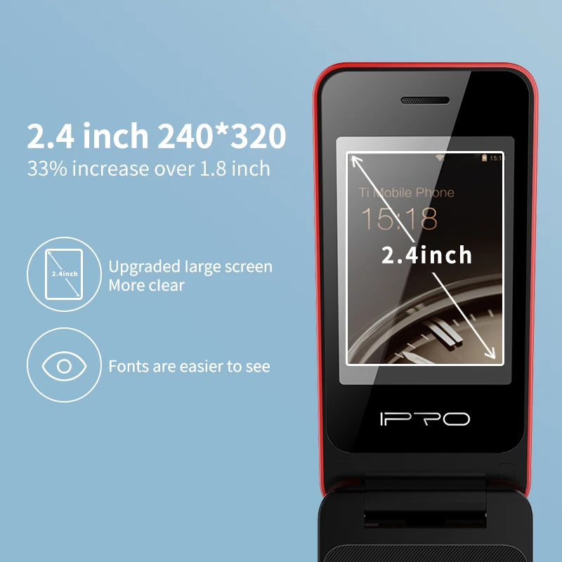 ipro telefon flip gsm celulares v10 feature phone 2 4inch dual sim card mp3 player 0 08mf camera tf 16gb clamshell mobile phones free global shipping