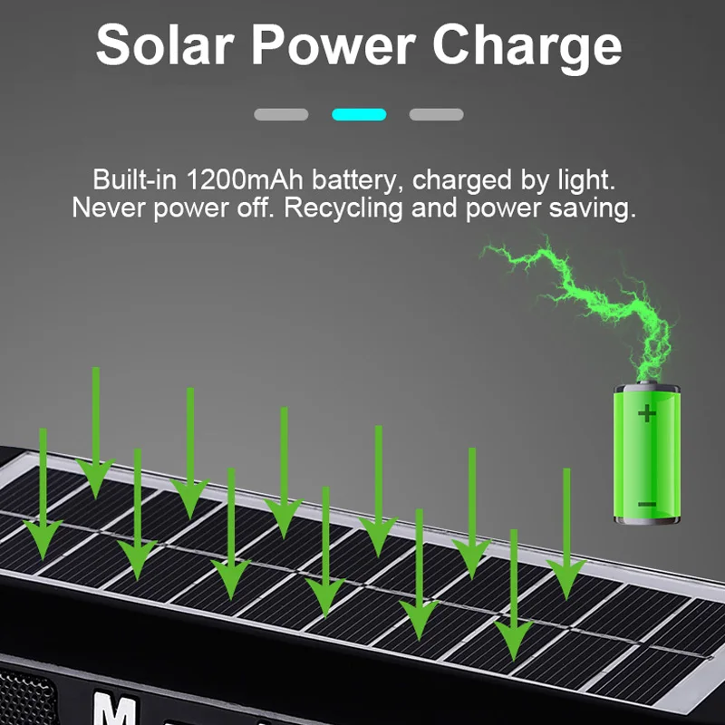 Bluetooth Колонка на солнечной батарее Портативная Беспроводная колонка стерео