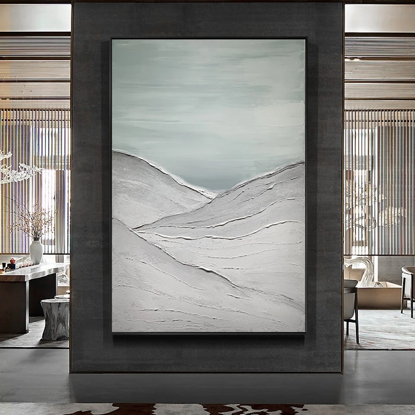 

New Arrival Decoration Abstract Oil Painting Of Whtie Mountain Peaks Modern Home Good Wall Art Canvas Painting Unframed Artwork