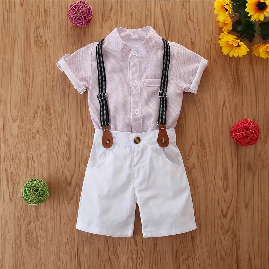 Одежда для малышей комплект одежды маленьких мальчиков рубашка + шорты штаны