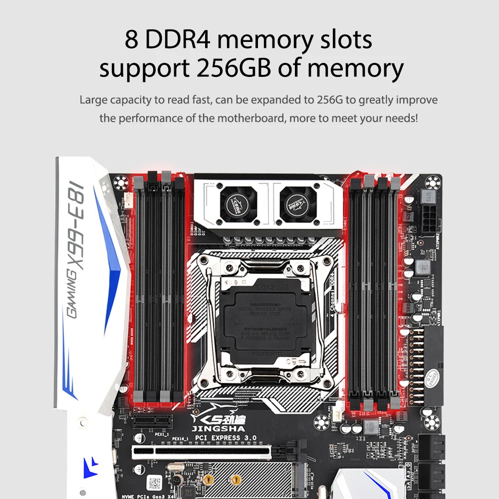 Günstig JINGSHA X99-E8I Computer Motherboard ATX DDR4 256G USB 3,0 SATA 3,0 M.2 NVME Gigabit Desktop Mainboard Für LGA2011 V3/V4 CPU