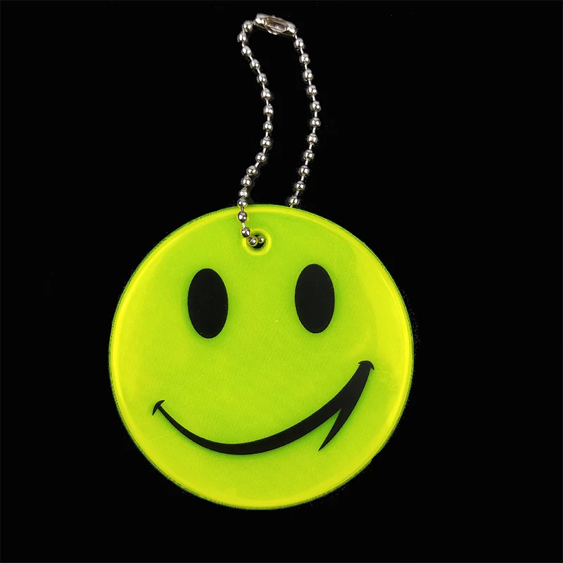Fluorescent yellow ORAFOL материал 600 свечей мягкий ПВХ улыбка лицо кулон брелок с отражателем сумка кулон аксессуары для безопасности дорожного движения - Цвет: Fluorescent yellow