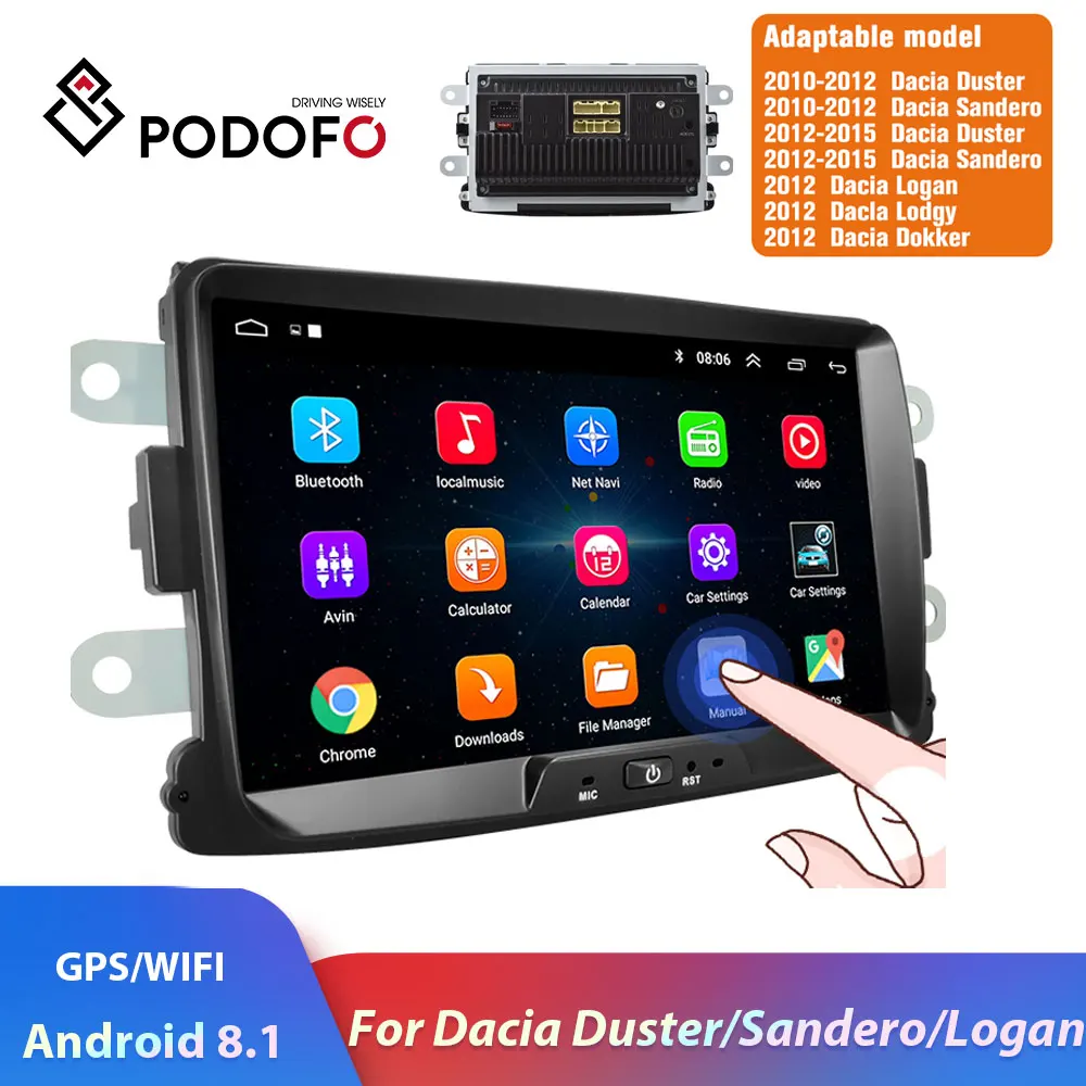 Автомобильный мультимедийный плеер Podofo 2 din 7 дюймов Android 8 1 MP5 Bluetooth Wi Fi USB FM