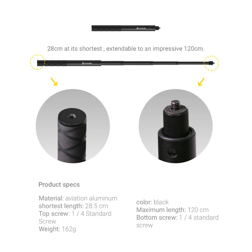 Оригинальная невидимая селфи палка Insta360 ONE R для X EVO и ONE|Аксессуары видеокамер 360°|