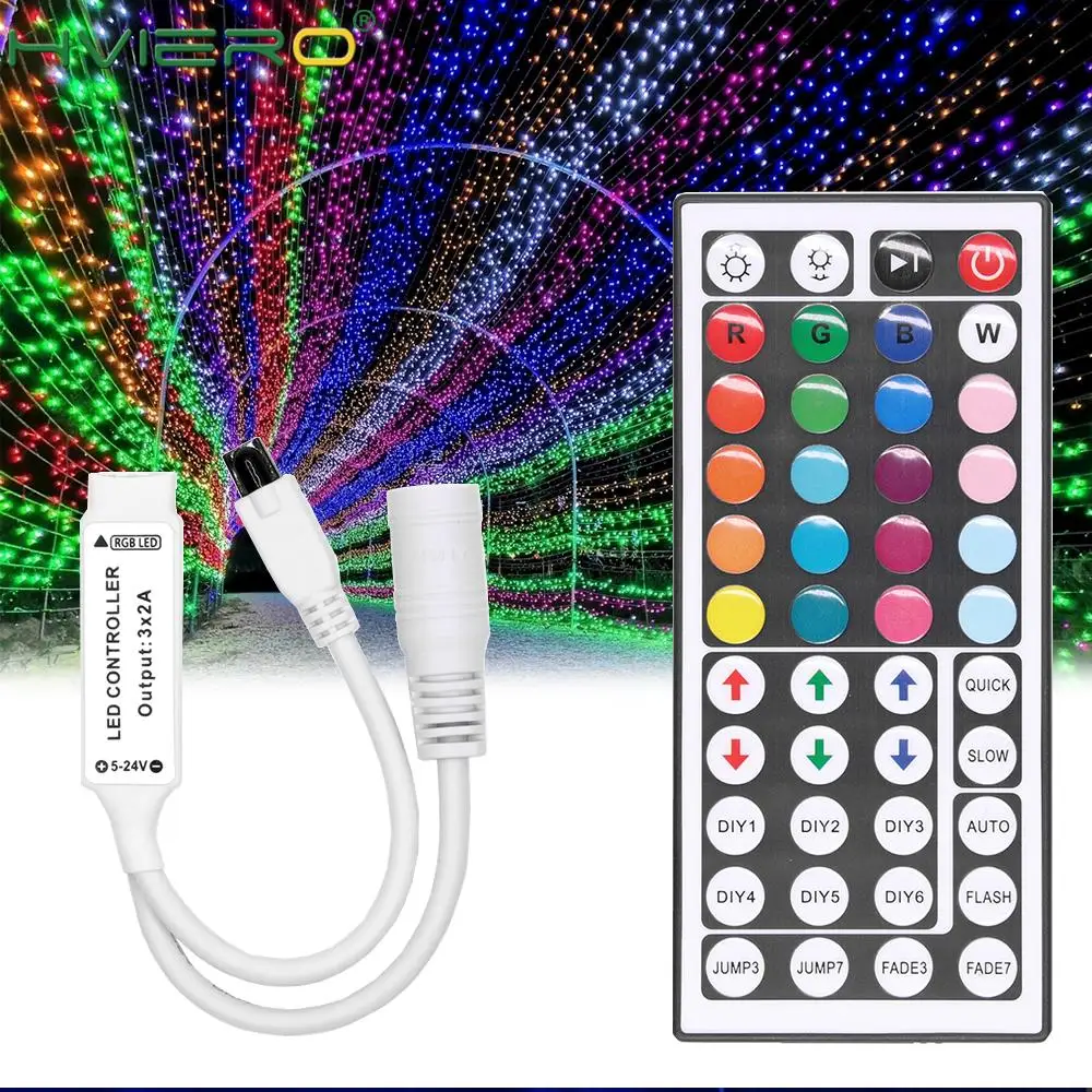 

Led Lights Controller 44Keys MiniIR Led Controller LED IR RGB Controler IR Remote Dimmer DC12V For SMD 3528 5050 RGB LED Strip