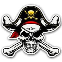 pirate jolly roger skull and crossbones sticker car truck window helmet decal voiture course occlusion scratch decor pvc13x12cm
