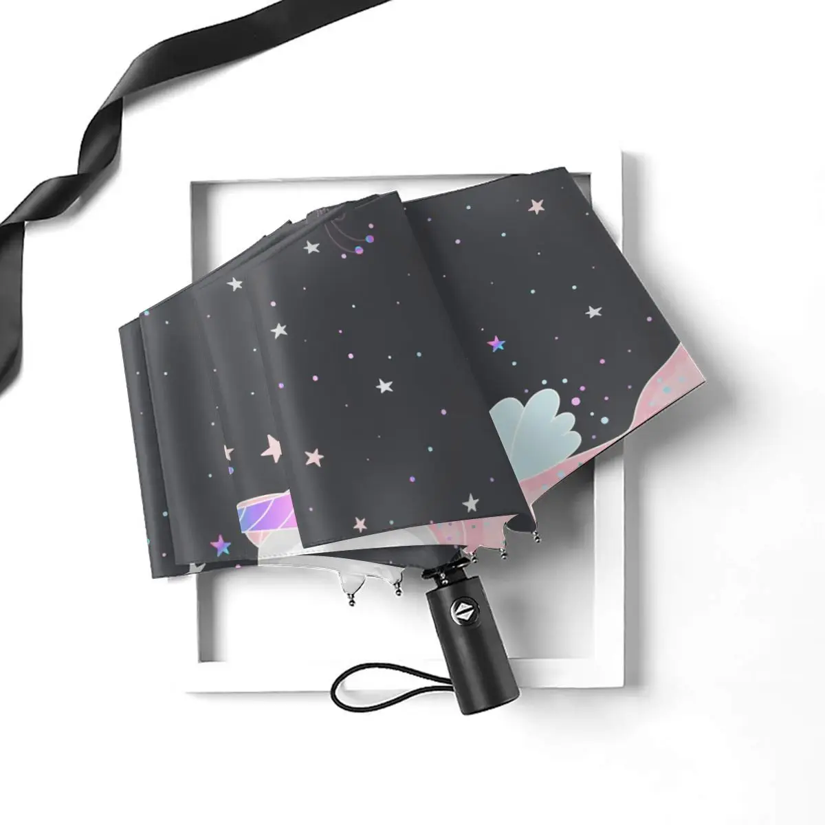 Economici Ombrello Portatile Pieghevole Antivento Automatico Antivento Unicorno Cartoon Per Uomo Donna