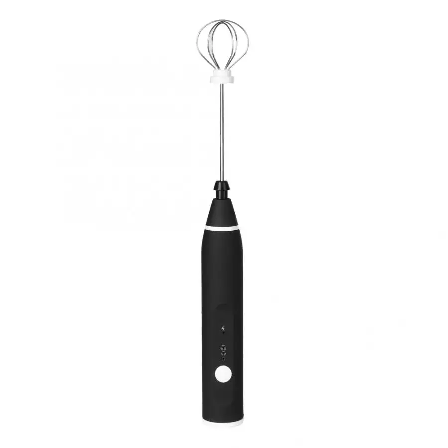 Milk Frother Electric Automatic Egg Beater Mixer Milk Frother 3 Speed Adjustable Blender with USB Charging Black Foamer