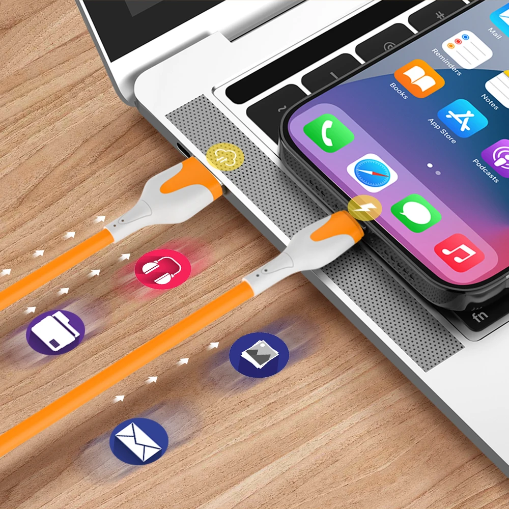 3A Liquid Silicone Cable Micro USB Type C Cable for Samsung Huawei Xiaomi One Plus Charging Wire Data  Super Fast Charge Cable