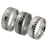 viking ring 316l stainless steel jewelry punk biker black clean stones retro amulet rune ring size 7 13