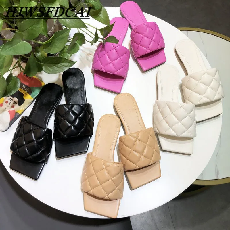 

Hjwsfdcai Women Slippers Square Toe Flat Heel Slippers 2021 Summer Outdoor Casual Shoes Beach Sandal Ladies Slipper Flip Flop