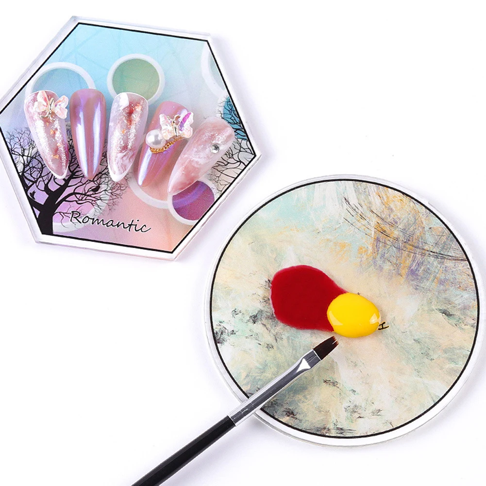 

1 Pcs Resin Color Palette False Nail Tips Drawing Nail Color Palette for Nail Color Mixing Display Manicure Polish Gel Tool