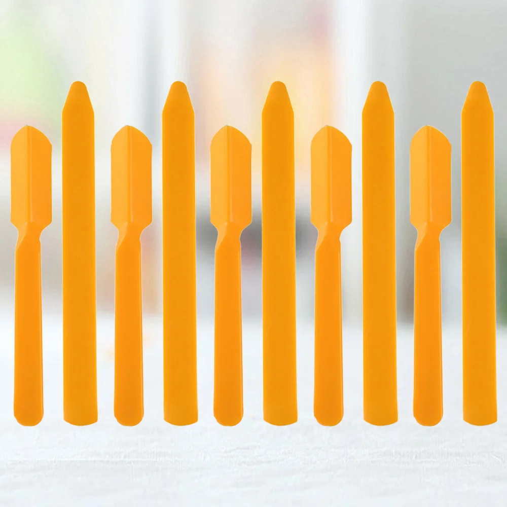 

10 Sets of Professional Glass Glue Scraper Residual Glue Removal Caulk Scraper Angle Shovel(Yellow)