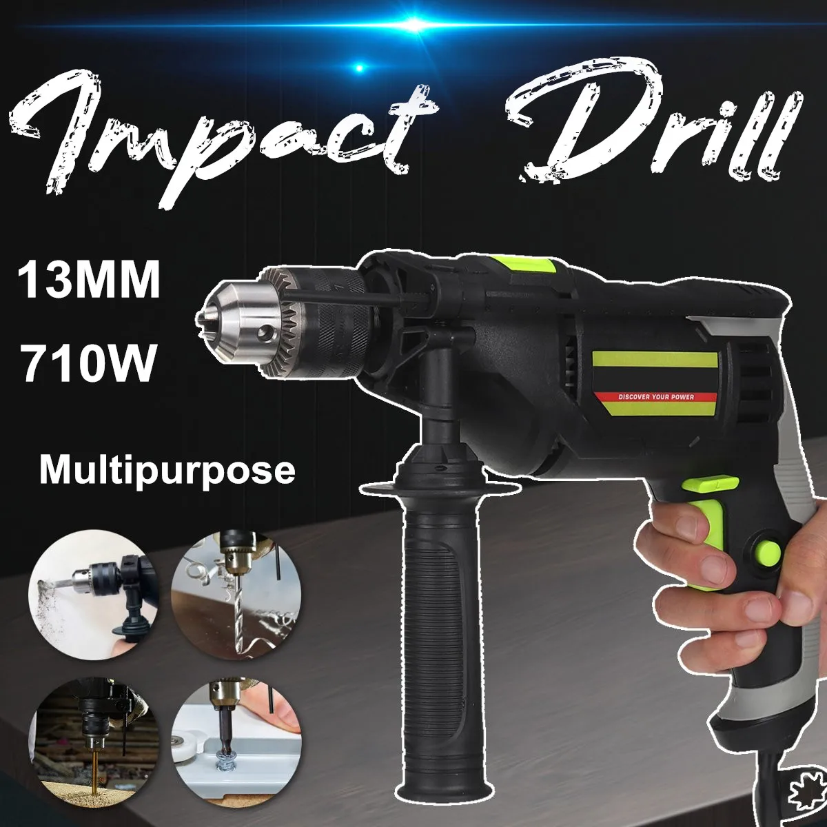 

Impact Drill Multifunction Electric Rotary Hammer Drill Screwdriver Power Tools Powerful Motor Electric Drill Tools 220-240V