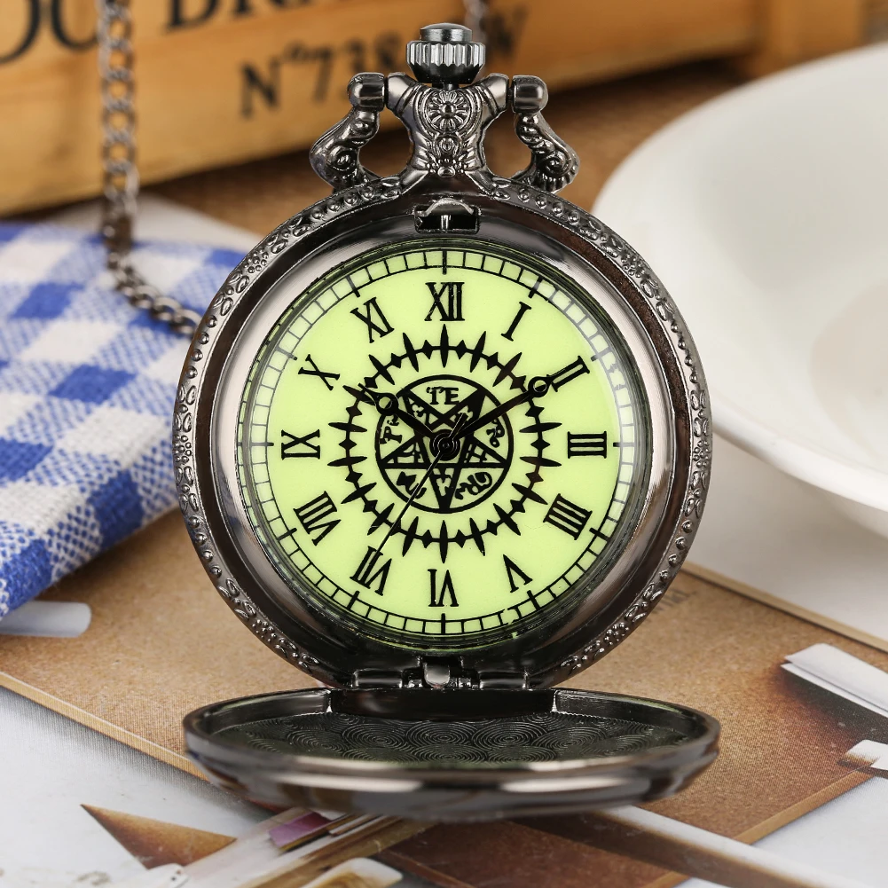 Exquisite Quartz Pocket Watch Necklace Clock Pendant Gifts Sets with Box Romen Numerals Dial High Grade Gifts Sets for Friends