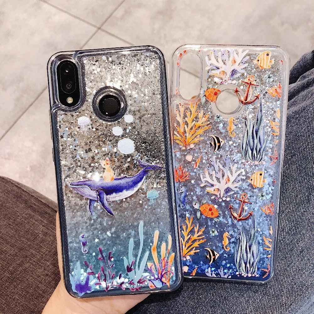 Динамический чехол с жидкостью накладка зыбучим песком для Huawei honor 9 lite 10 V10 8x