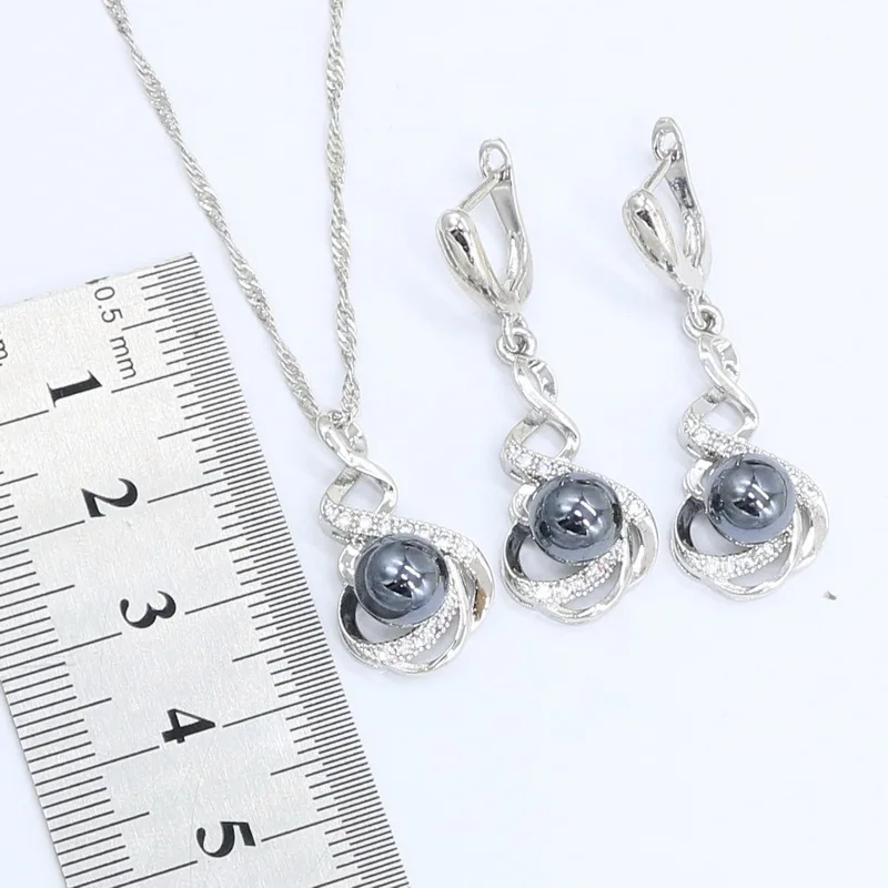 Комплект из колье серёг кольца и браслета серебристого цвета|Ювелирные наборы