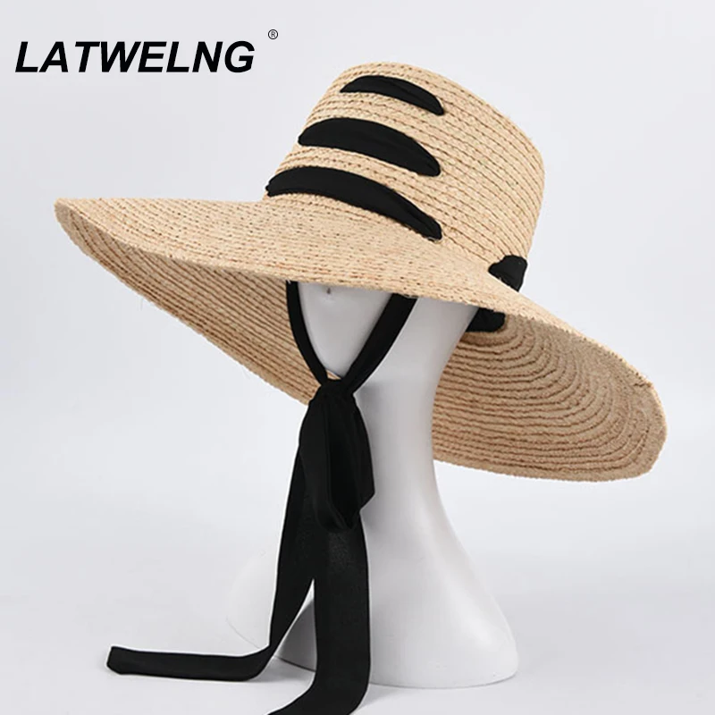 Новая модная женская пляжная шляпа на ремешке ручной работы летние шапки от