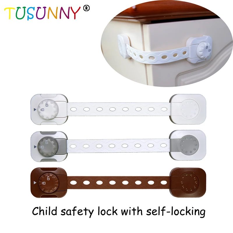 TUSUNNY, 3 шт., детский безопасный замок, защелка, пластиковая, регулируемая, Детская безопасность, Товары для детей, замок безопасности
