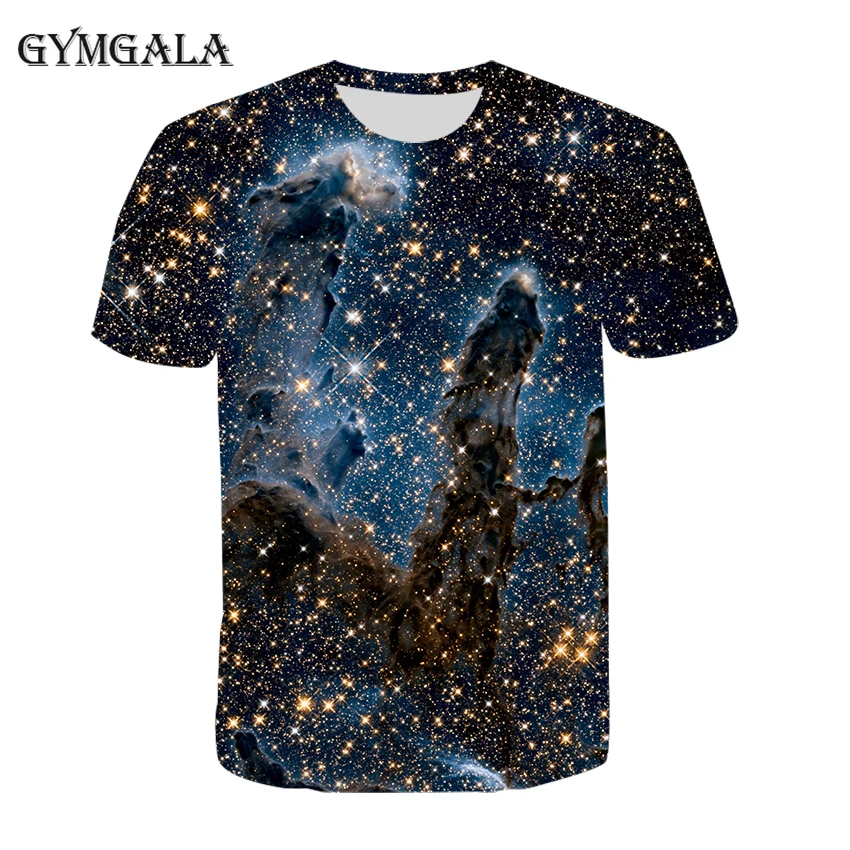 

Hot sale Harajuku style handsome Kids T-shirt 3D printing custom starry pattern men and women Children's T-shirt round neck