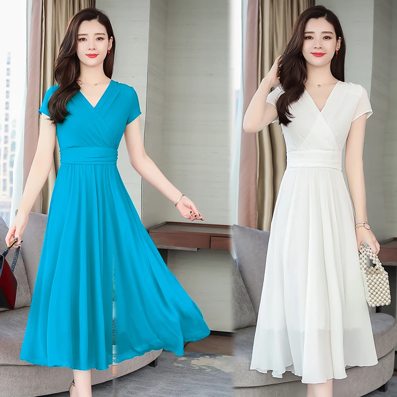 2019 Новое поступление Летнее в богемном стиле Стиль размера плюс M-4XL с v-образным