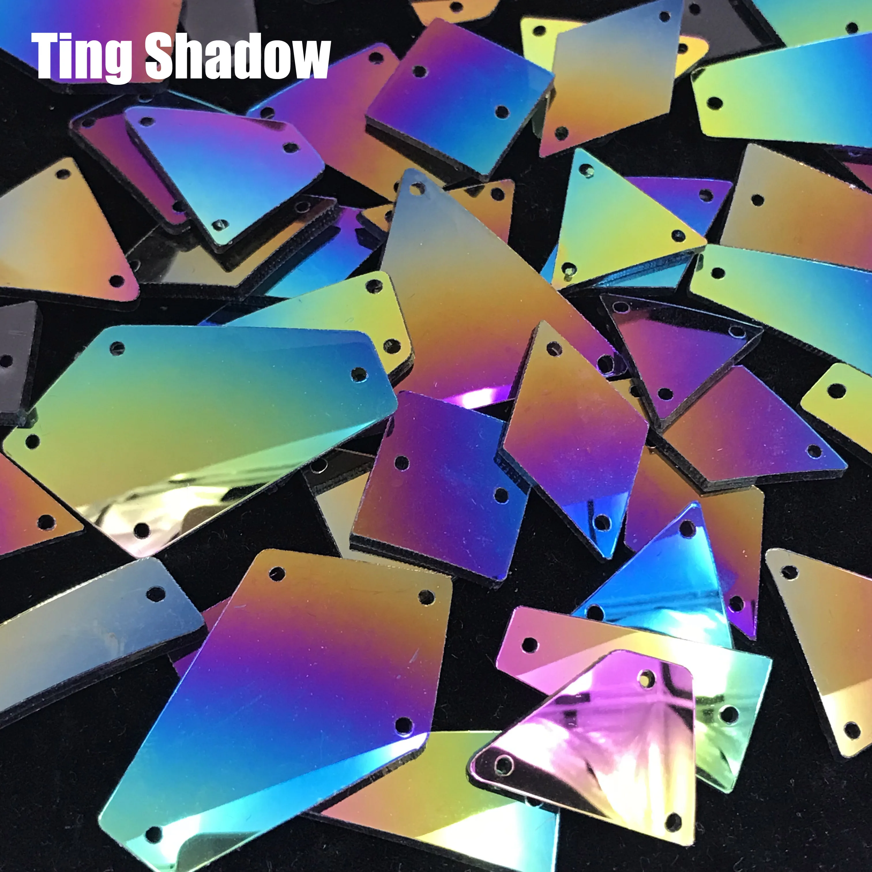 Смешанные размеры 20 шт Розовые Желтые синие акриловые зеркальные пришивные