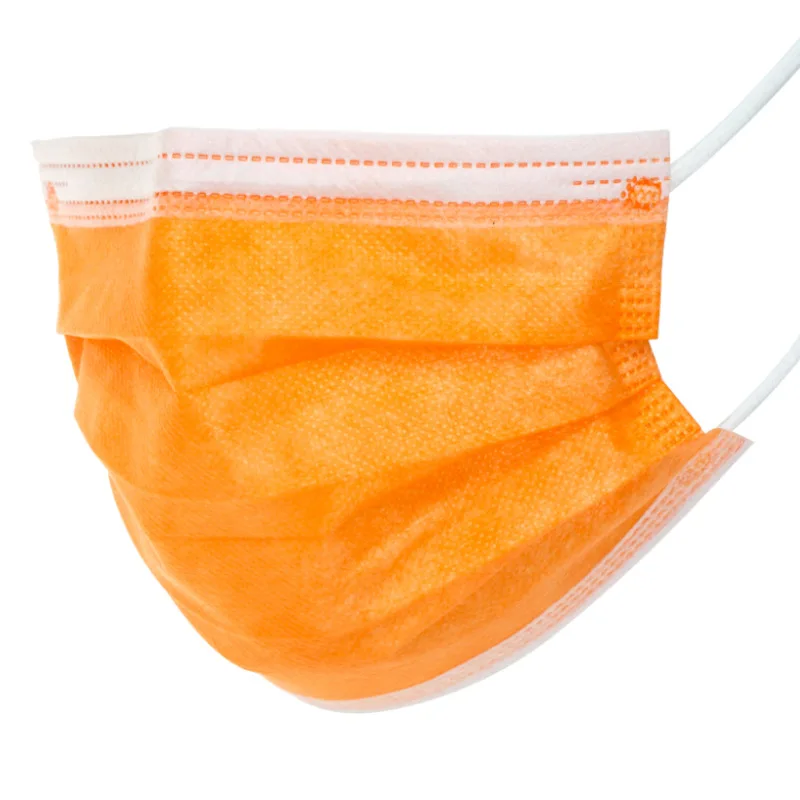 

10//50/100pcs Orange 3-layer Mask Face Mouth Masks Melt Blown Cloth Disposable Anti-Dust Masks Earloops Masks Free shipping