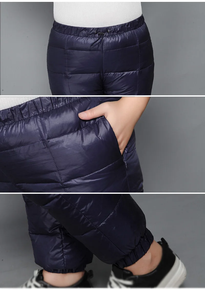 Size Winter Duck Plus Down Velvet Jogger 8XL 10XL Women Elasitc Waist Skinny Warm Casual Pants Female Black Work Trousers