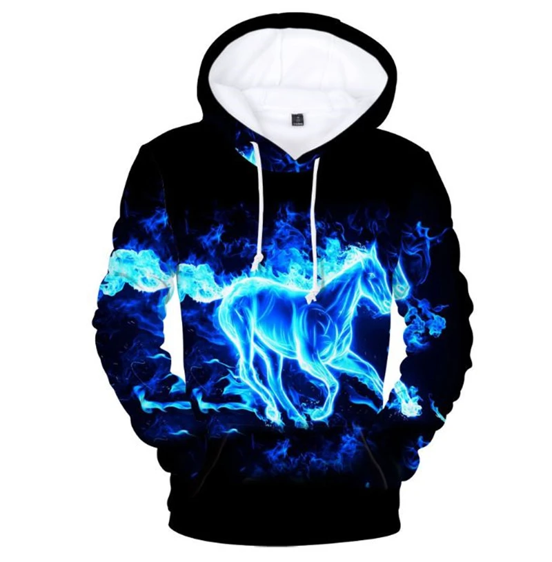Желтый и синий 3D огненный осенний мужской свитер женские толстовки Верхняя