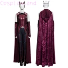 ВАНДА Maximoff Косплэй взрослый костюм женский наряд колдуньи ботинки красного цвета с принтом накидка костюмы на Хэллоуин