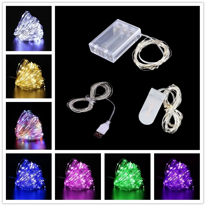 

1m/2m/3m/5m/10m Fairy String Lights Led USB Outdoor Battery Operated Garland Christmas Decorations Xmas New Year Ornaments Decor