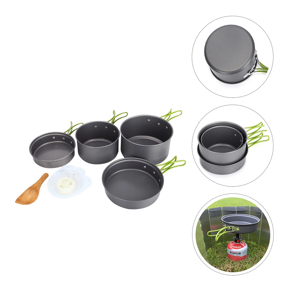

1 Set Alumina Pot Pan Set Outdoor Dinnerware Cookware For Camping Picnic Cooking Equipment Outdoor Cookware