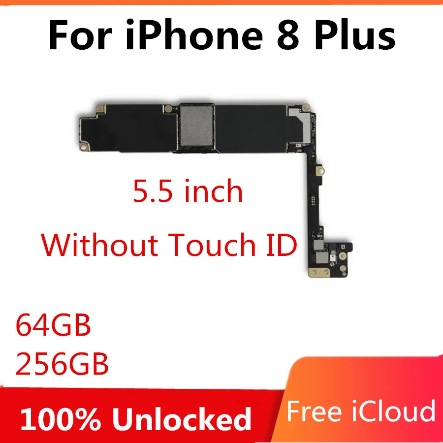 Разблокированная материнская плата для iphone 8 plus без Touch ID оригинальная Бесплатный