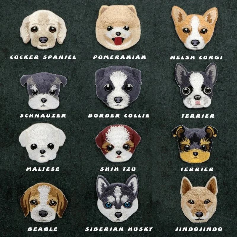 

1 Pc Cute Dog Animals Embroidery Patch for Clothing Chihuahua Shiba Dog Iron on Patches Backpack Decoration Small Applique