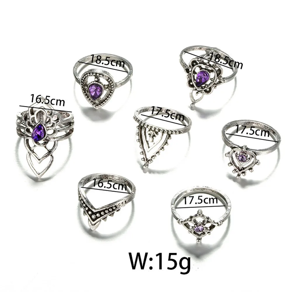 Набор женских колец с натуральным огненным опалом 7 шт. | Украшения и аксессуары