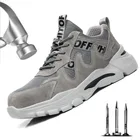 Рабочая безопасная обувь для мужчин; Летние дышащие ботинки; Рабочая обувь со стальным носком; Противоразбивающая конструкция; Безопасные рабочие кроссовки