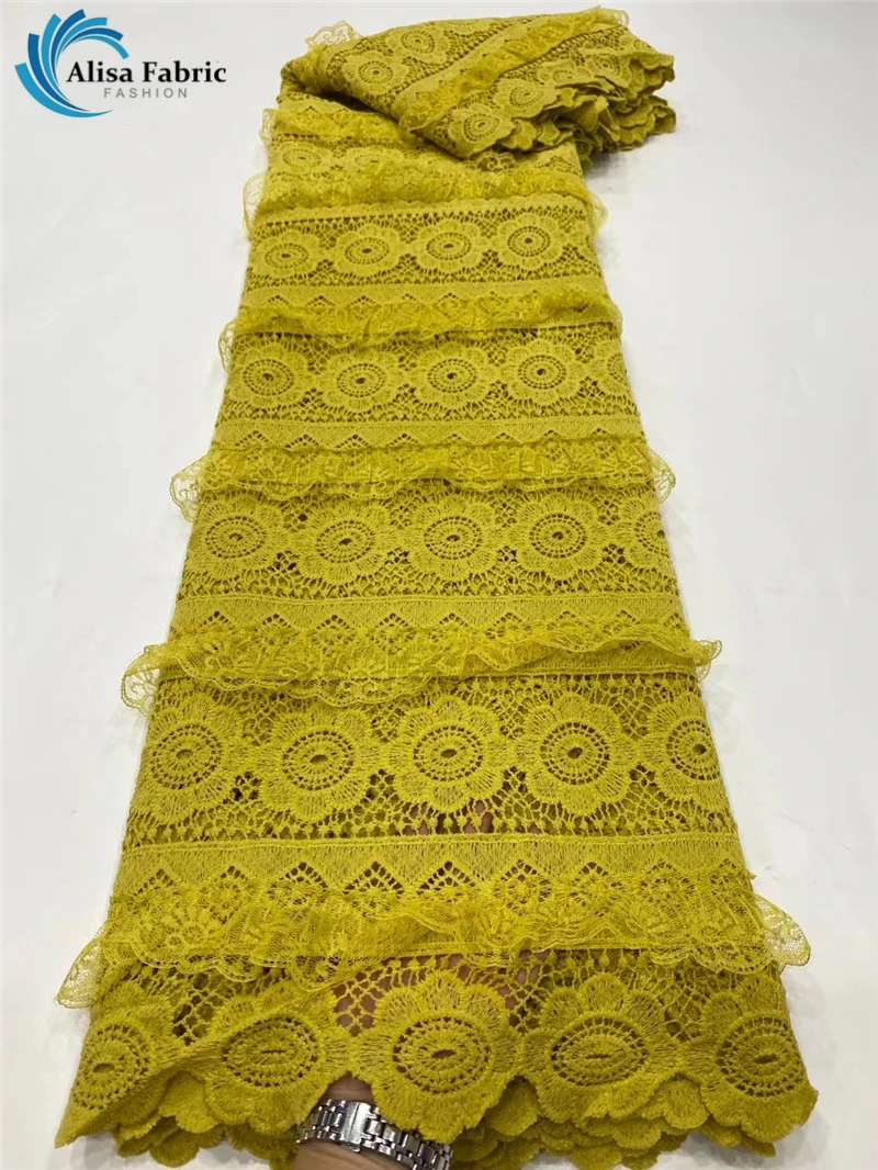2021 Высококачественная нигерийская кружевная ткань 5 ярдов африканская гипюровая