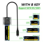 Бокс для жесткого диска M2 SSD NVMESATA, адаптер M.2 к Type-C SSD для NVMEPCIENGFFSATA, прозрачный