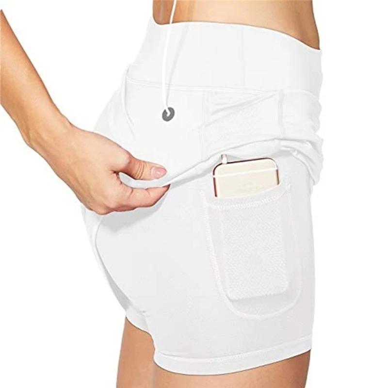 

Women High Waist Gym Sports Shorts Slim Slim A-Line Sports Shorts Skirt High Elastic Breathable Anti-Glare For Ladies