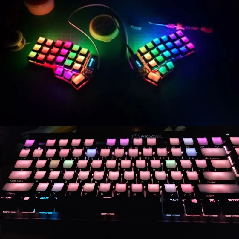 RGB передние/боковые напечатанные клавиши с подсветкой ISO ANSI Layout transmlucidus клавиши с подсветкой для Corsair K65 K70 logitech G710 Cherry MX