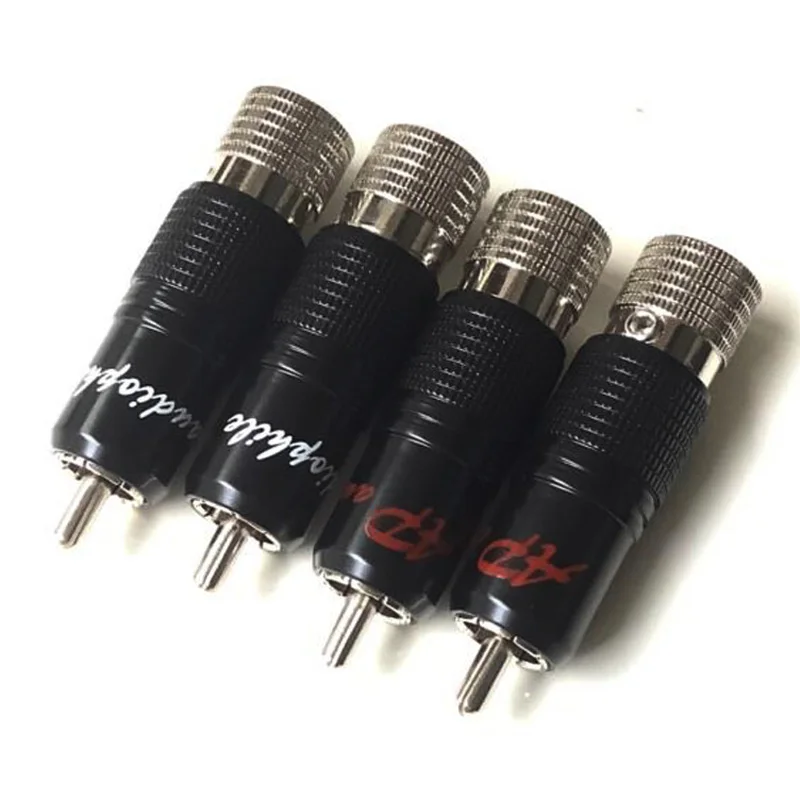 

4pcs Hi-End HiFi Audio Rhodium plated RCA terminal Audiophile RCA Connector No Solder for Interconnect RCA cable