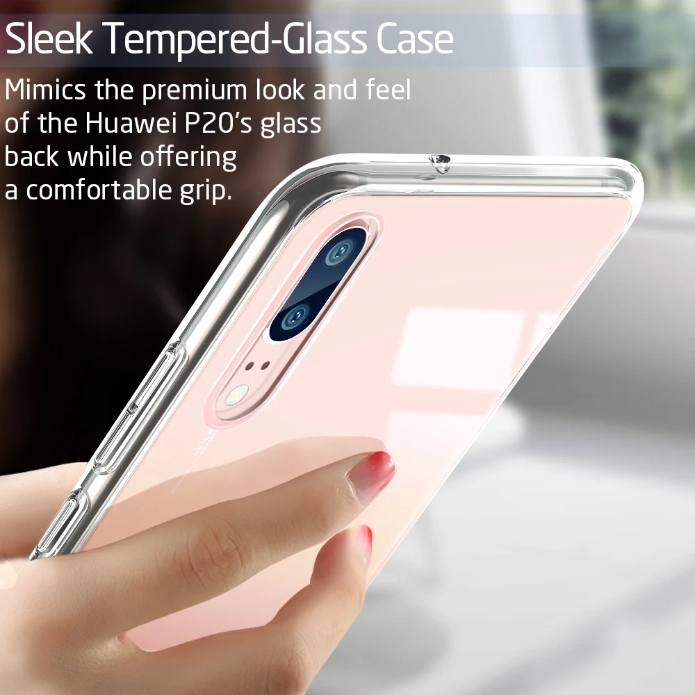 ESR полный защитный чехол для Huawei P20 Pro роскошный силиконовый из закаленного стекла