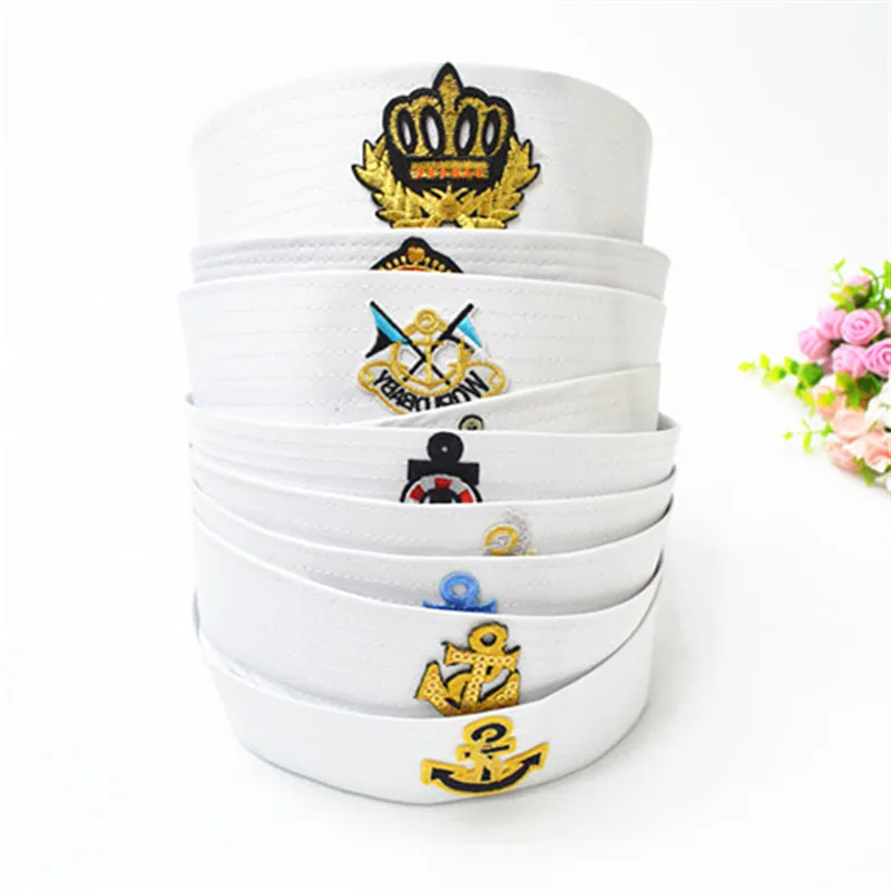 

Новый моряк, капитан, белый головной убор, Морской головной убор, военный головной убор с якорем, морской гребли, Морской стиль, маскарадный ...