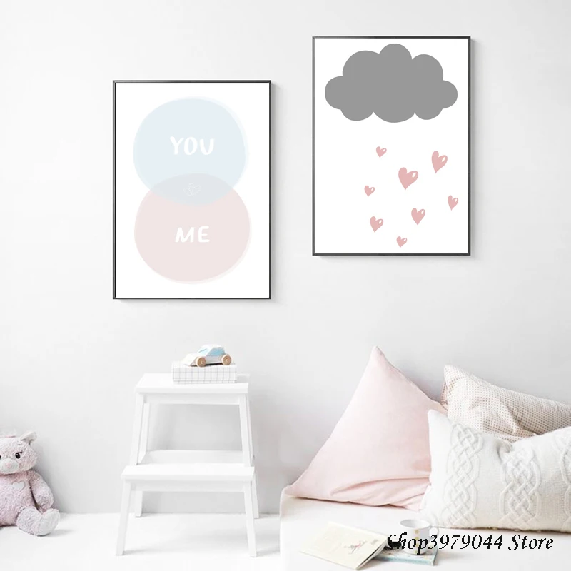Детские декорации в скандинавском стиле розовые постеры и печатные Decorativos