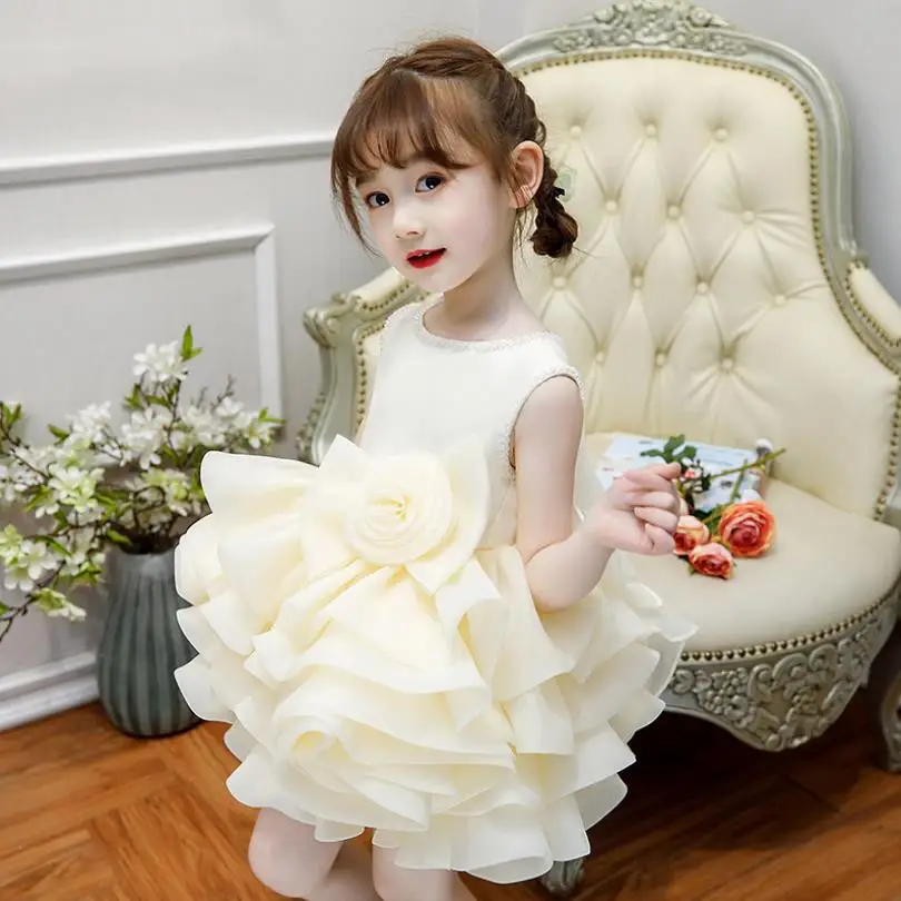 Baby Girl clothing for Baptism Princess Dress Birthday Party Wedding Evening Gown kids Pageant bow dress girls L296 |