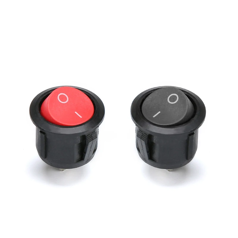 

10pcs/lot 3A 250V KCD1 2 PIN Small Round Boat Rocker Switches 16.5mm Plastic Rocker Switch Push Button Switch Momentary ON/OFF