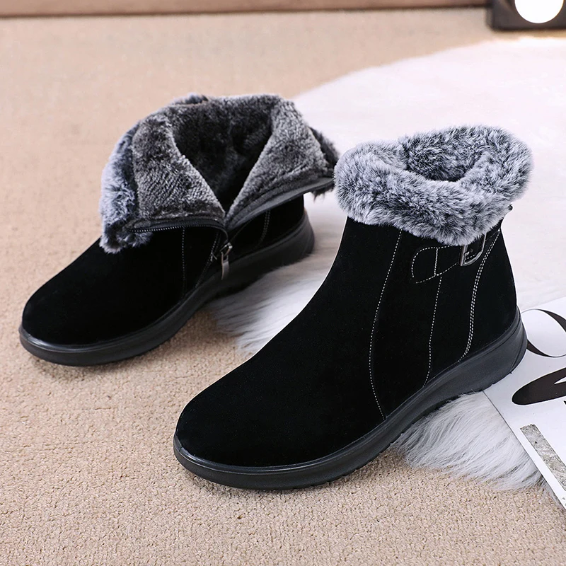 

2021 Fashion Women Shoes Booties Woman Fashion Heels Sexy ANKLE Snow Furry Shoes Keep Warm Boots Botas De Invierno Para Mujer