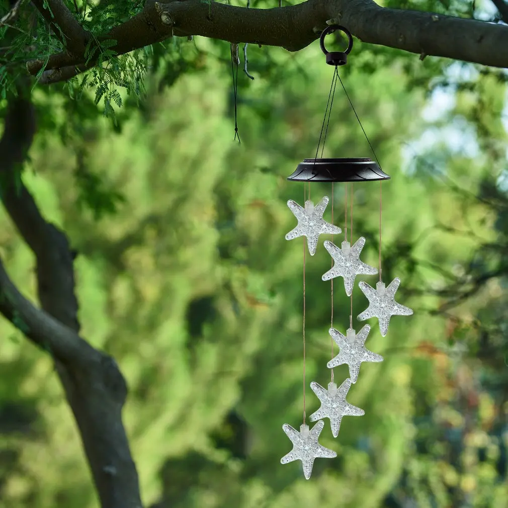 

Hot LED Solar Wind Chime Crystal Ball Hummingbird Wind Chime Light Color Changing Waterproof Hanging Solar Light For Home Garden