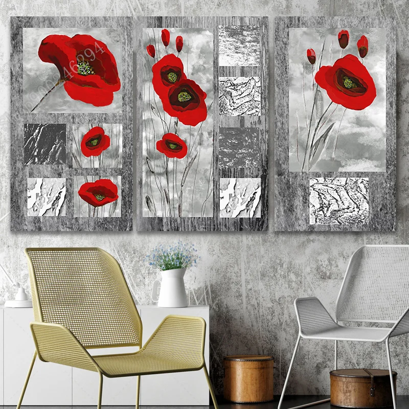 

5D алмазная живопись, красная маковая Алмазная вышивка, мозаика, квадратные и круглые алмазы, романтический цветок, украшение для дома, мозаи...